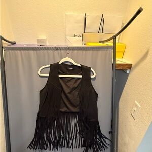 Black Fringe Vest